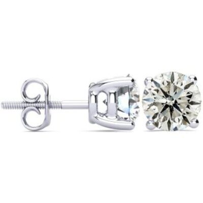 Diamond Stud Earrings | 3 Carat Diamond Stud Earrings In 14 Karat White Gold | SuperJeweler