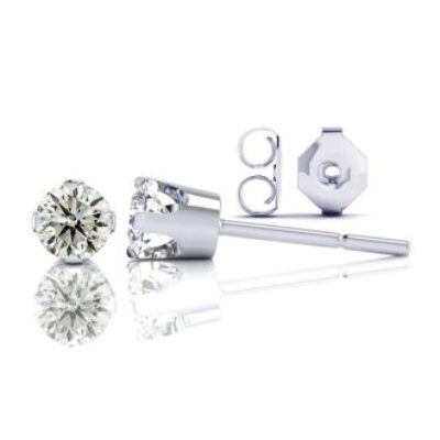 Nearly 1/2ct Diamond Stud Earrings in 14k White Gold | SuperJeweler.com