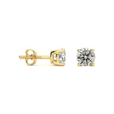 Diamond Stud Earrings | 3/4 Carat Diamond Stud Earrings In 14 Karat Yellow Gold | SuperJeweler