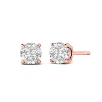 Diamond Stud Earrings | 1/4 Carat Diamond Stud Earrings In 14 Karat Rose Gold | SuperJeweler