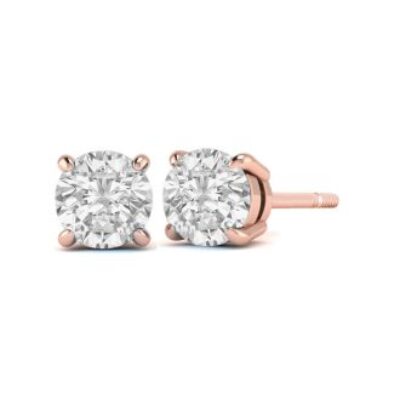 Diamond Stud Earrings | 1/3 Carat Diamond Stud Earrings In 14 Karat Rose Gold | SuperJeweler