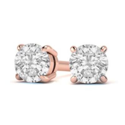 Diamond Stud Earrings | 1 1/4 Carat Diamond Stud Earrings In 14 Karat Rose Gold | SuperJeweler