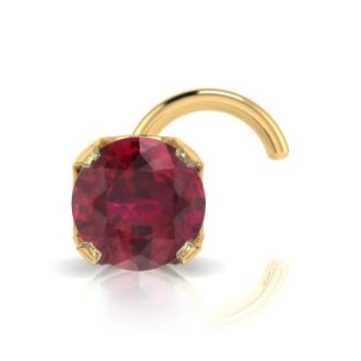 Ruby Nose Rings | 0.015ct 1.5mm Ruby Nose Ring In 14K Yellow Gold | SuperJeweler