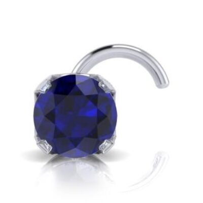 Sapphire Nose Rings | 0.03ct 2mm Sapphire Nose Ring In 14K White Gold | SuperJeweler