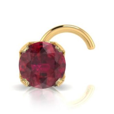 Ruby Nose Rings | 0.03ct 2mm Ruby Nose Ring In 14K Yellow Gold | SuperJeweler