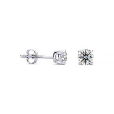 Diamond Stud Earrings | 0.28 Carat Colorless Diamond Earrings In 14 Karat White Gold | SuperJeweler