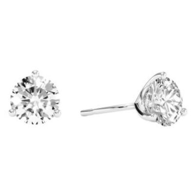 Moissanite Earrings | 2 Carat Moissanite Martini Stud Earrings In 14K White Gold  | Lowest Moissanite Earring Prices | SuperJeweler