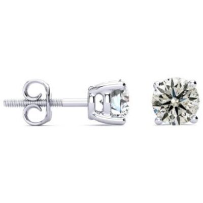 Diamond Stud Earrings | 1.55 Carat Colorless Diamond Stud Earrings 14 Karat White Gold | SuperJeweler