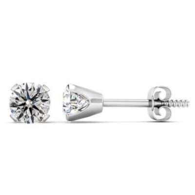 Diamond Stud Earrings | 2/3 Carat Colorless Diamond Stud Earrings In 14 Karat White Gold | SuperJeweler