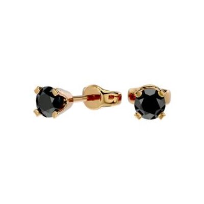 Diamond Stud Earrings | 1/3ct Black Diamond Stud Earrings In Yellow Gold | SuperJeweler