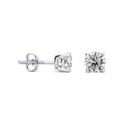 Diamond Stud Earrings | 1 Carat Diamond Stud Earrings In Platinum With Screwbacks | SuperJeweler