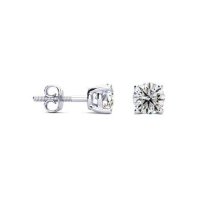 Diamond Stud Earrings | 0.65 Carat Diamond Stud Earrings In 14 Karat White Gold | SuperJeweler