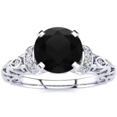 Black Diamond Rings | 1 1/4 Carat Vintage Black Diamond Ring