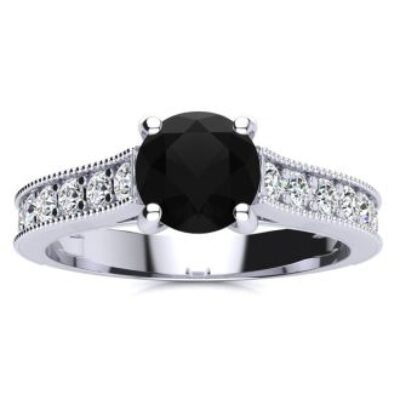 Black Diamond Rings | 1 1/2 Carat Round Shape Black Diamond Ring