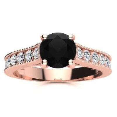 Black Diamond Rings | 1 1/2 Carat Round Shape Black Diamond Ring