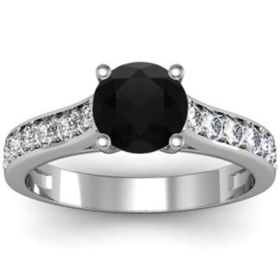 Black Diamond Rings | 1 1/2 Carat Round Shape Black Diamond Ring