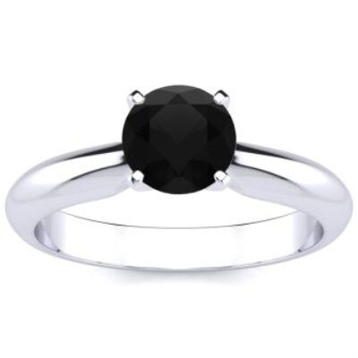 Black Diamond Rings | 1 Carat Black Diamond Solitaire Engagement Ring