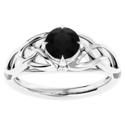 Black Diamond Rings | 1 Carat Celtic Love Knot Black Diamond Ring