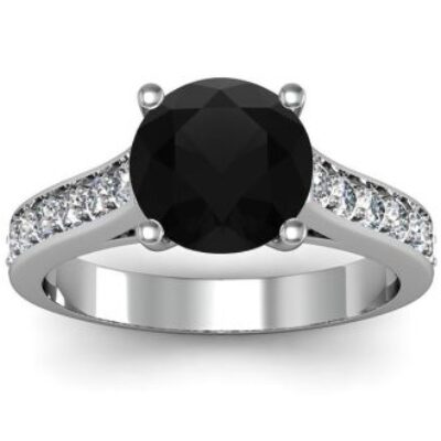 Black Diamond Rings | 2 1/2 Carat Round Shape Black Diamond Ring