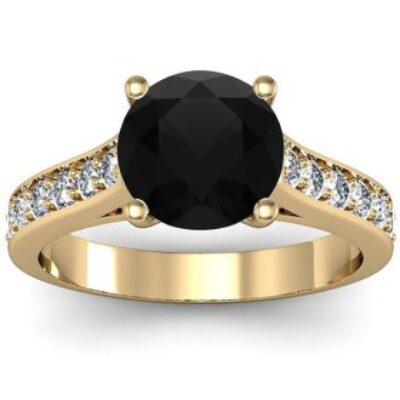 Black Diamond Rings | 2 1/2 Carat Round Shape Black Diamond Ring