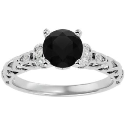 Black Diamond Rings | 2 1/4 Carat Vintage Black Diamond Ring