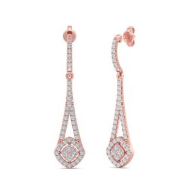 Diamond Drop Earrings | Diamond Chandelier Earrings In Gold