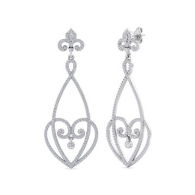 Diamond Drop Earrings | Diamond Chandelier Earrings In Gold