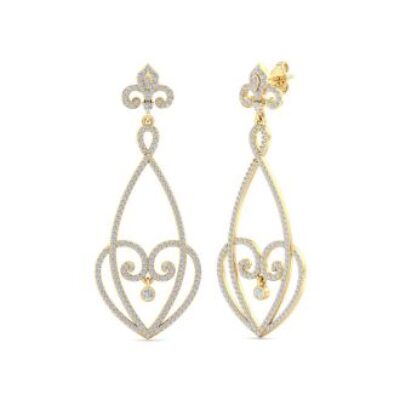 Diamond Drop Earrings | Diamond Chandelier Earrings In Gold