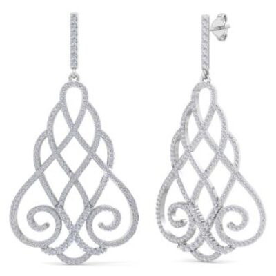 Diamond Drop Earrings | Diamond Chandelier Earrings In Gold