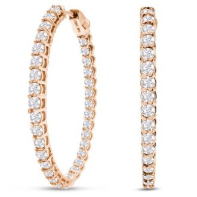 Diamond Hoop Earrings | 3 Carat Diamond Hoop Earrings