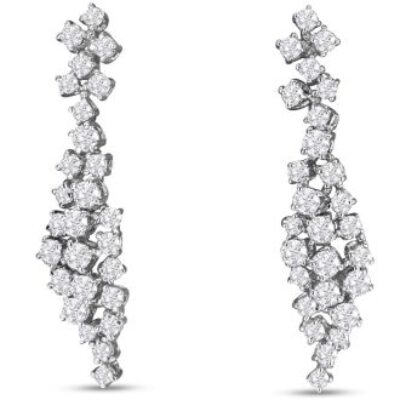 Diamond Drop Earrings | Diamond Chandelier Earrings In Gold