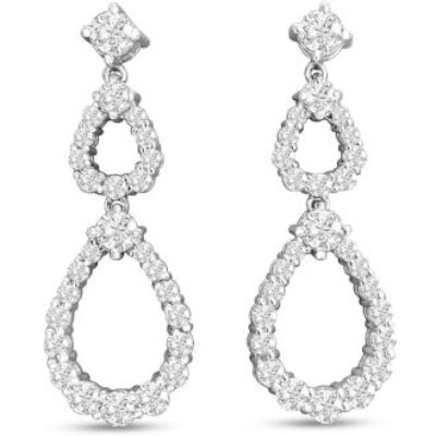 Diamond Drop Earrings | Diamond Chandelier Earrings In Gold