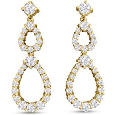 Diamond Drop Earrings | Diamond Chandelier Earrings In Gold