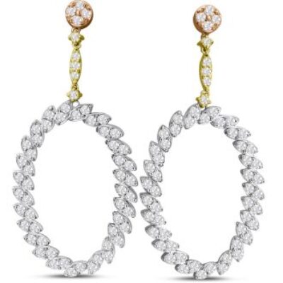 Diamond Drop Earrings | Diamond Chandelier Earrings In Gold