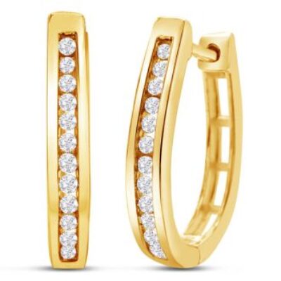 Diamond Hoop Earrings | Diamond Hoop Earrings In Gold