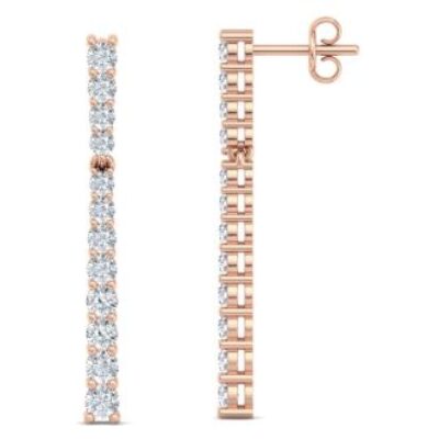 Diamond Bar Earrings | Diamond Bar Earrings In Gold