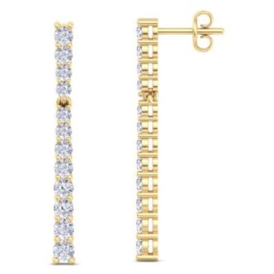 Diamond Bar Earrings | Diamond Bar Earrings In Gold