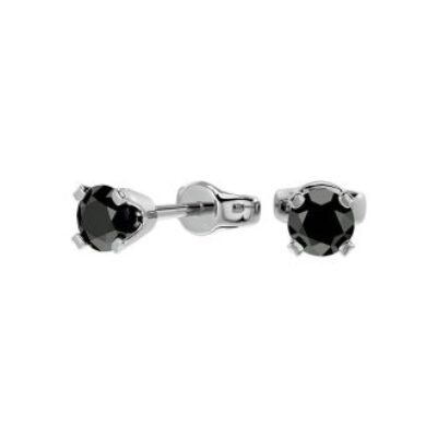 Diamond Stud Earrings | 1/10ct Black Diamond Stud Earrings in White Gold | SuperJeweler