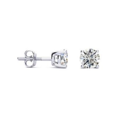 Diamond Stud Earrings | 1 Carat Round Diamond Stud Earrings In Platinum | SuperJeweler