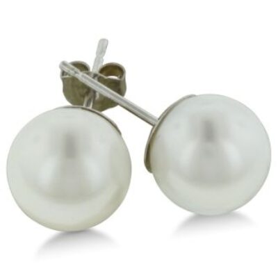 Pearl Stud Earrings | 7mm Cultured Pearl Stud Earrings in 14 Karat White Gold